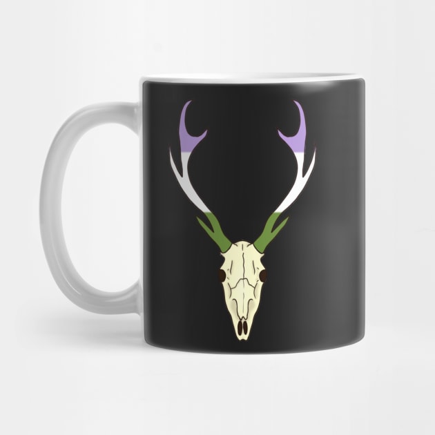 Genderqueer Pride Deer Skull by whizz0